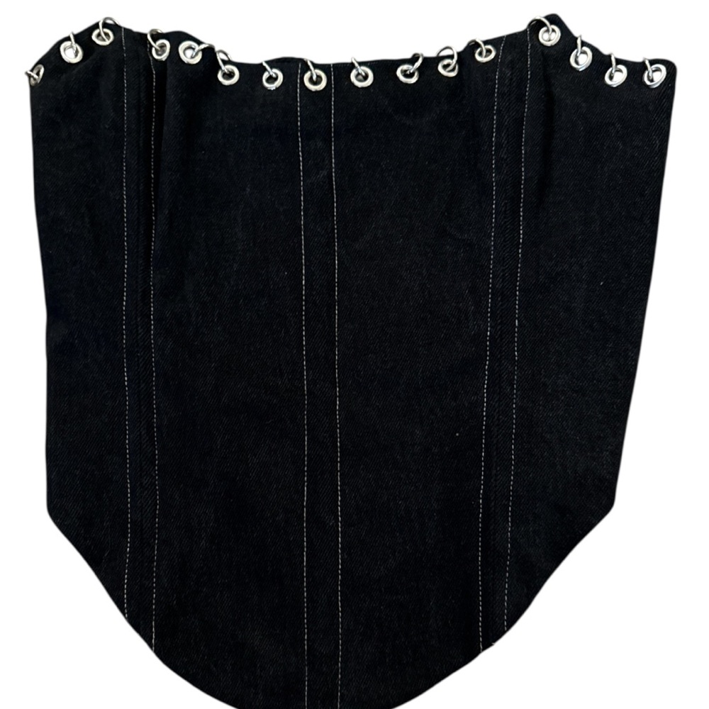Black Grommet-Trimmed Skirt